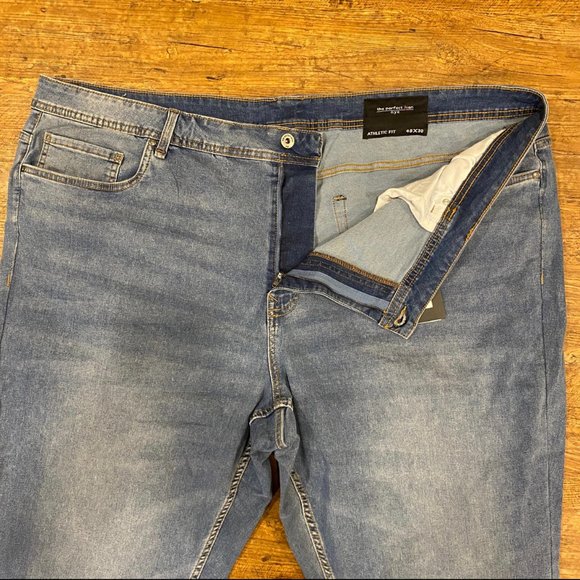 The Perfect Jean NYC‎ Blue Stretch Athletic Fit Denim Pants Trousers Men's 48x30 - Picture 4 of 11